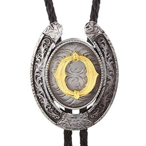 Bolo tie med bokstavsemblem A–Z Silver O