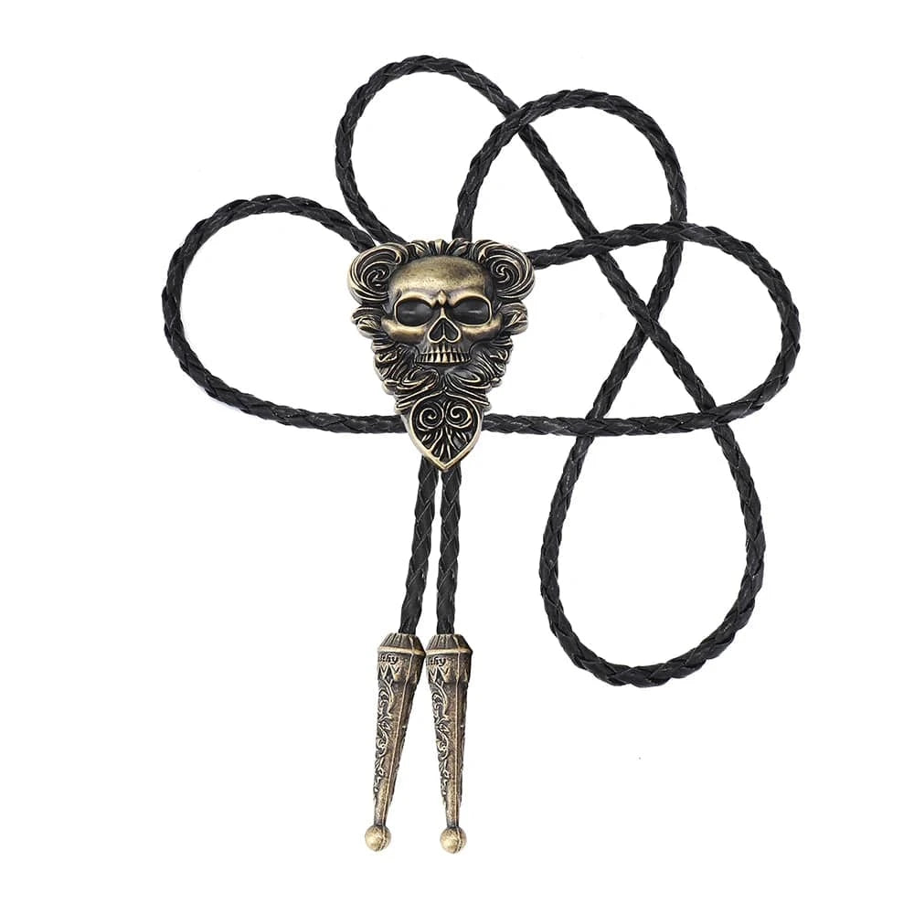 Bolo tie med dödskalle i vintage-stil