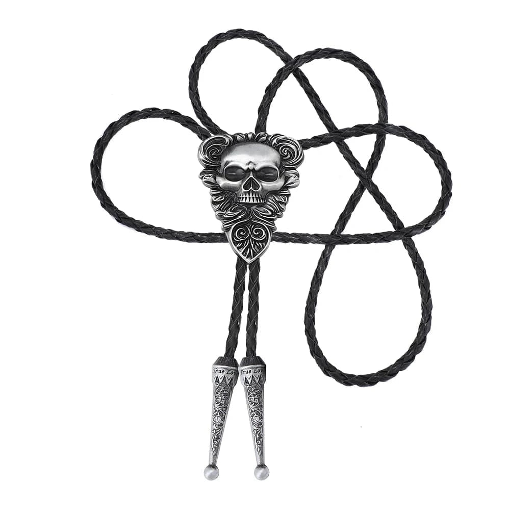Bolo tie med dödskalle i vintage-stil