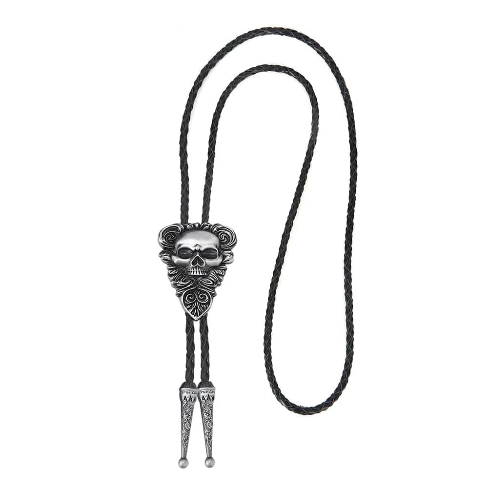 Bolo tie med dödskalle i vintage-stil