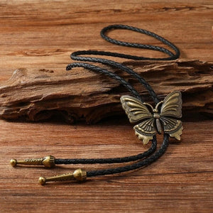 Bolo tie med fjäril i metall