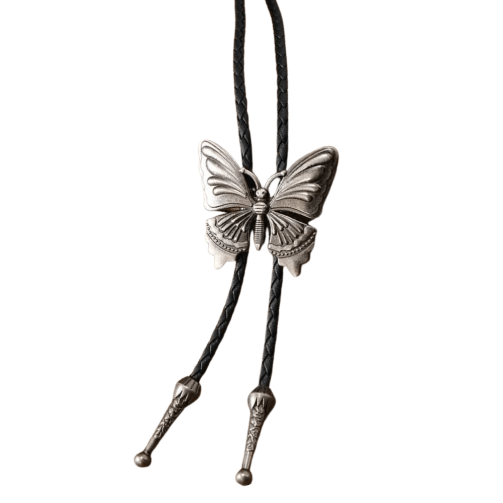 Bolo tie med fjäril i metall