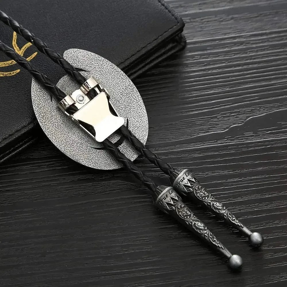 Bolo tie med hästmotiv i 3D Silver och guld