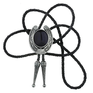 Bolo tie med hästsko och natursten
