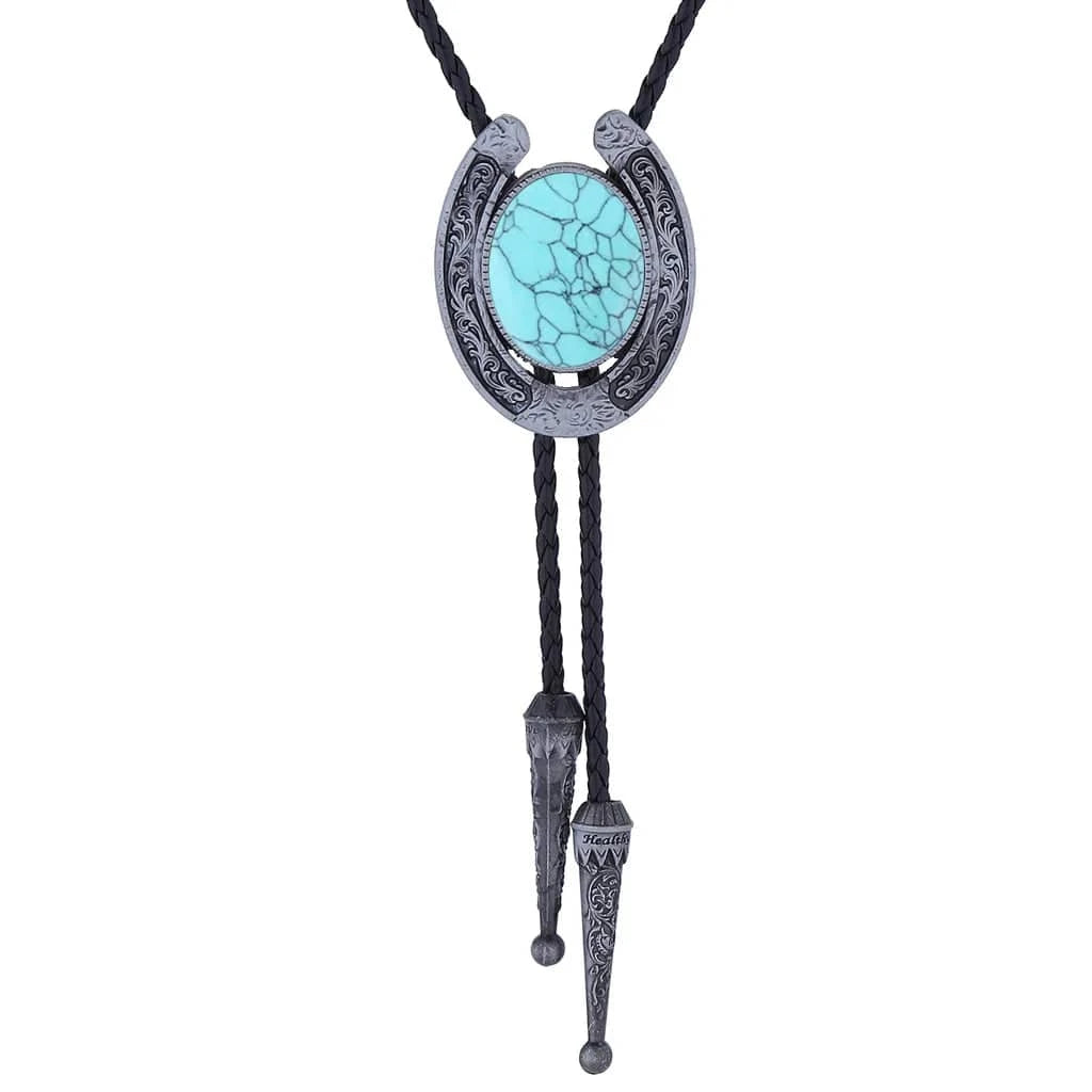 Bolo tie med hästsko och natursten