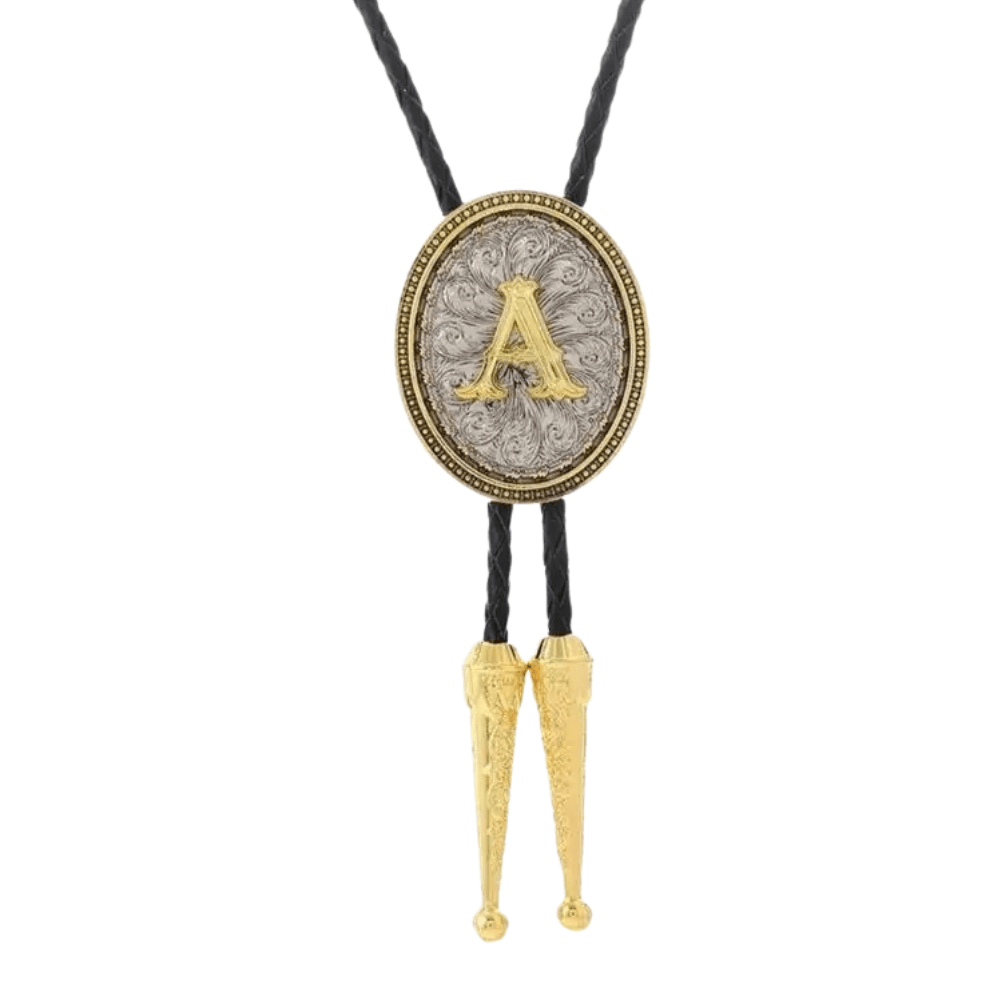 Bolo tie med initial A–Z i tvåtonad metall