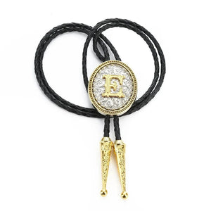 Bolo tie med initial A–Z i tvåtonad metall E