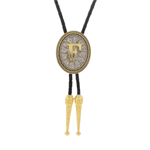 Bolo tie med initial A–Z i tvåtonad metall F
