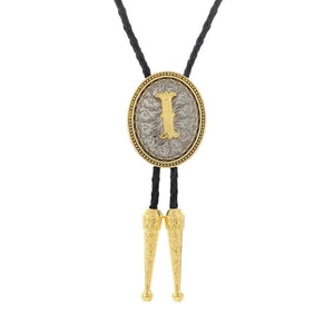 Bolo tie med initial A–Z i tvåtonad metall I