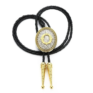 Bolo tie med initial A–Z i tvåtonad metall O