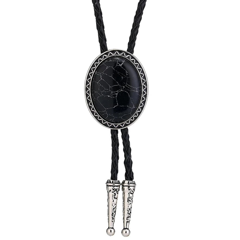 Bolo tie med oval ädelstensimitation