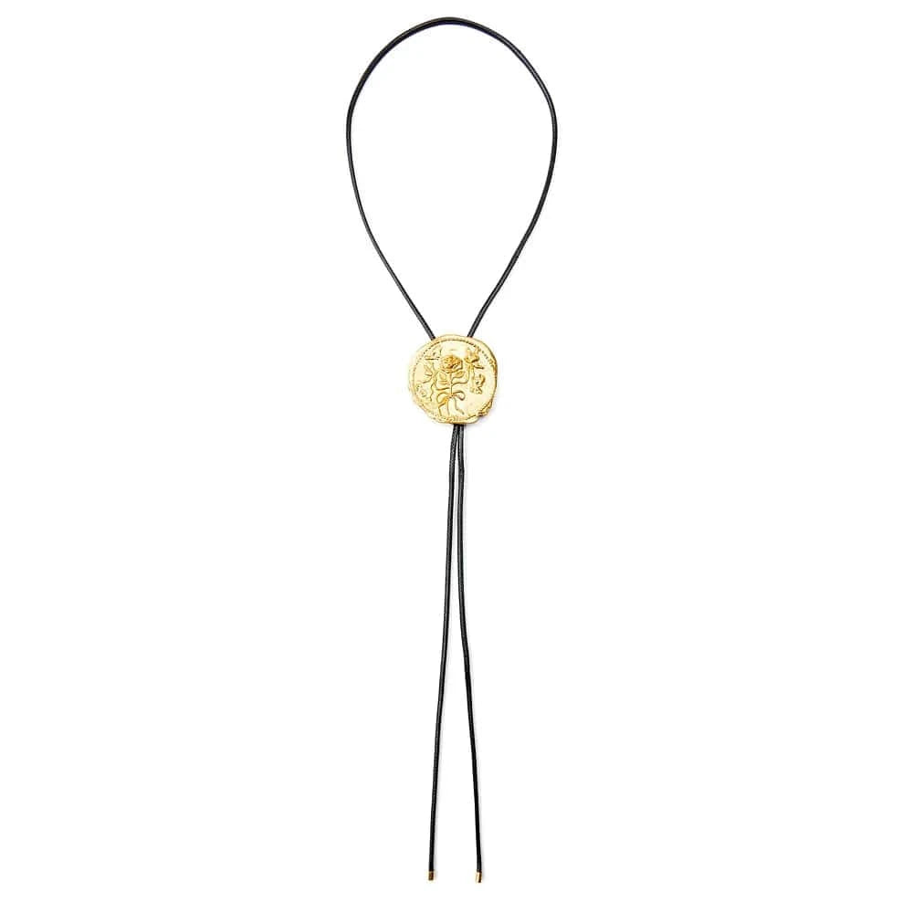 Bolo tie med rosrelief