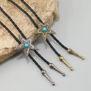 Bolo tie med stjärnhänge i antikmetall