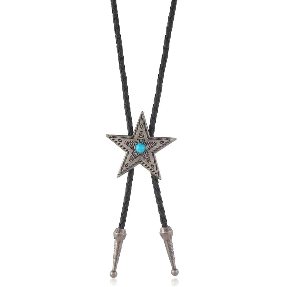 Bolo tie med stjärnhänge i antikmetall Antik silver