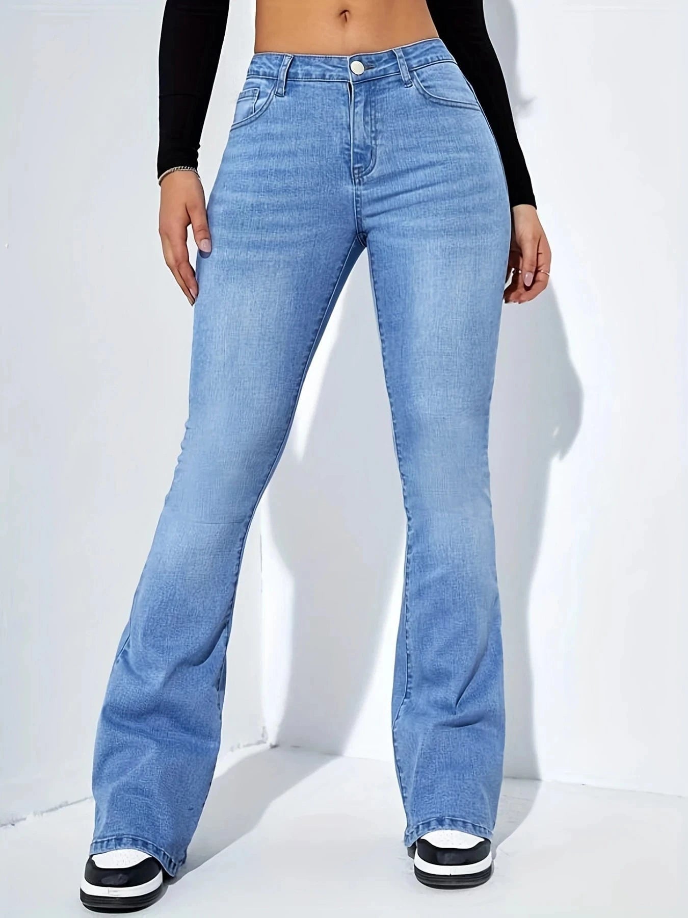 Bootcut jeans dam hög midja