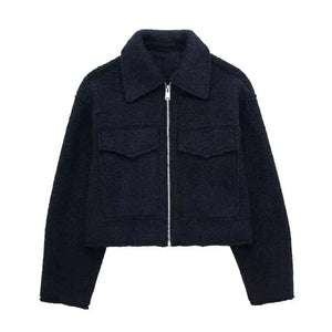 Boucle jacka dam Marinblå / XS