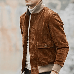 Brun mocka bomber jacka herr