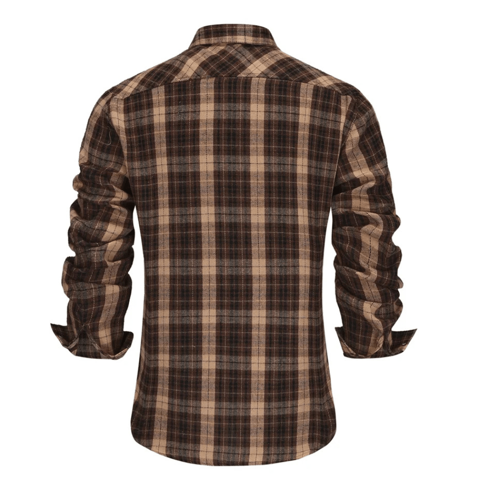 Brun rutig flanellskjorta herr