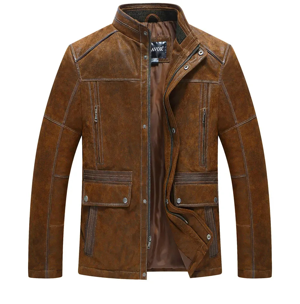 Brun vintage läder jacka herr Brun / S