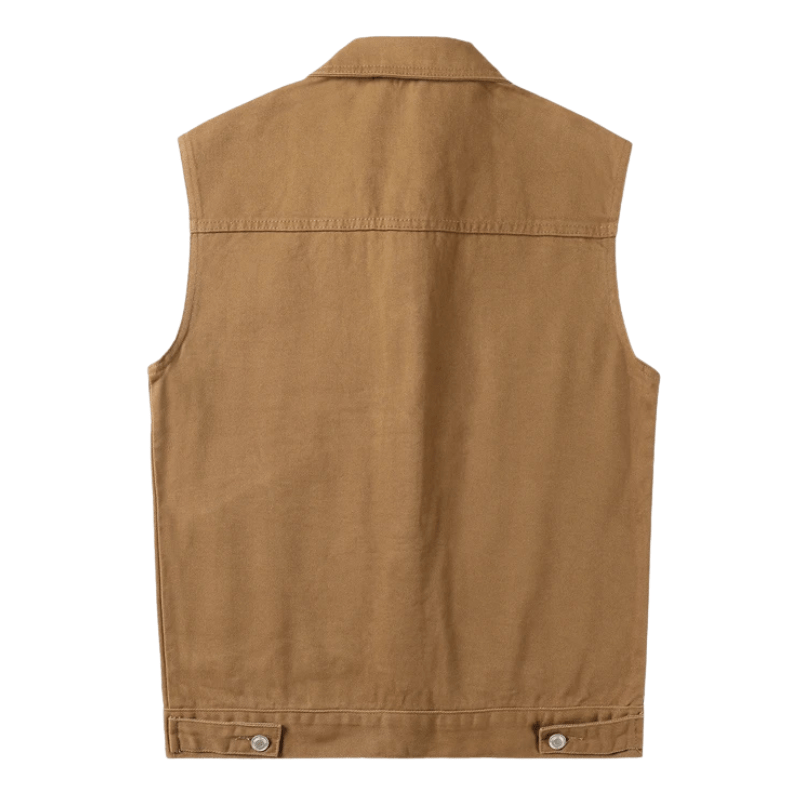 Brun western canvasväst