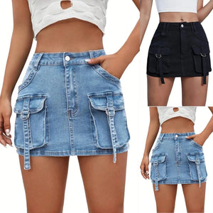 Cargo-minikjol i denim