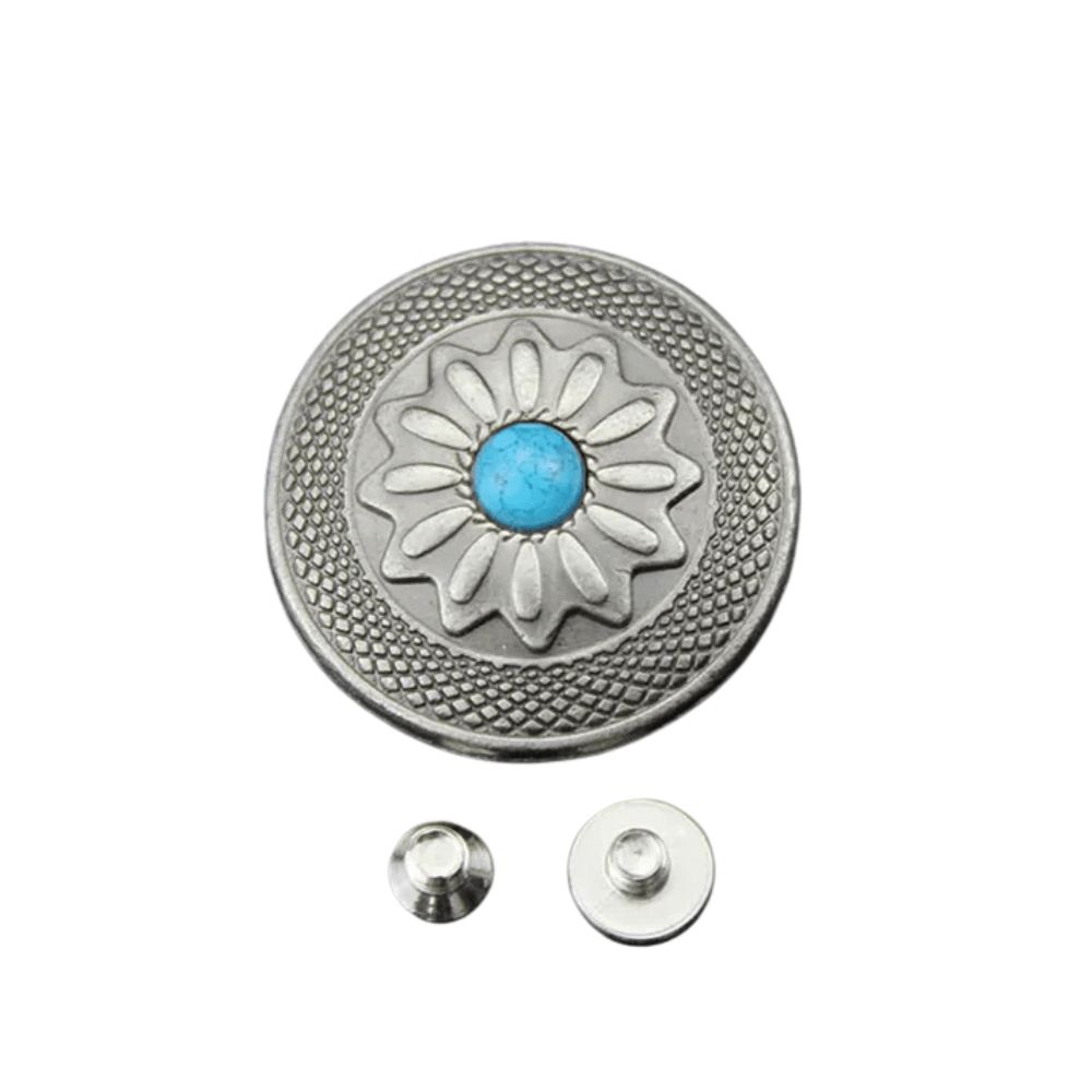 Concho 25 mm i Antiksilver med Färgsten