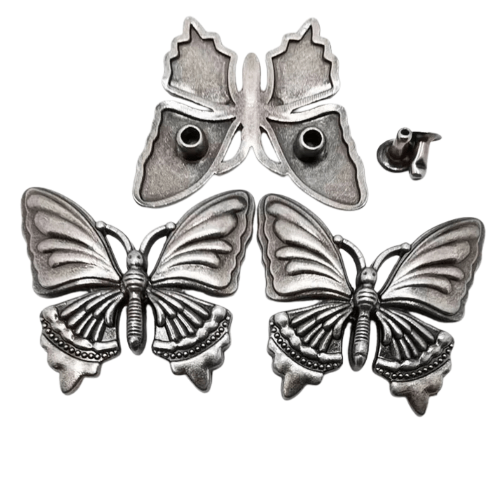 Concho i antiksilver fjärilsformad