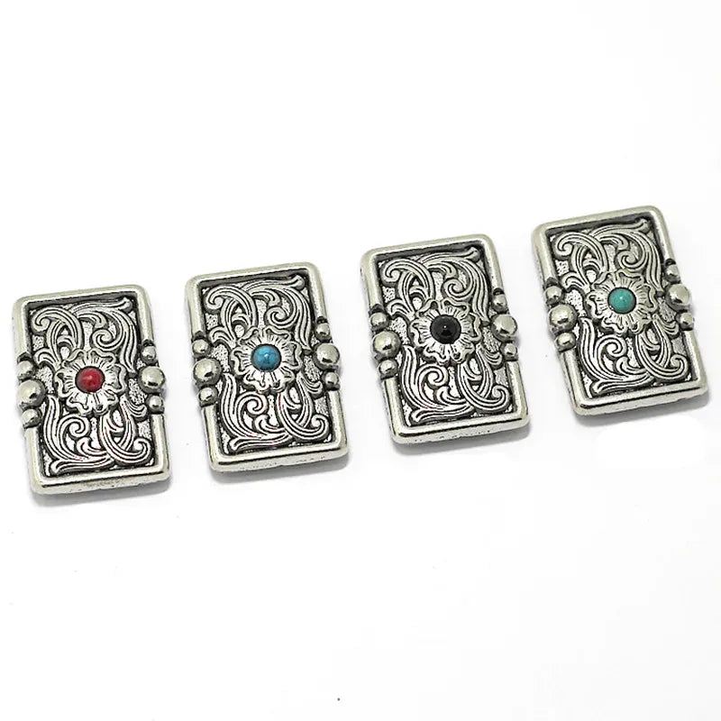 Concho knappar med blomrelief