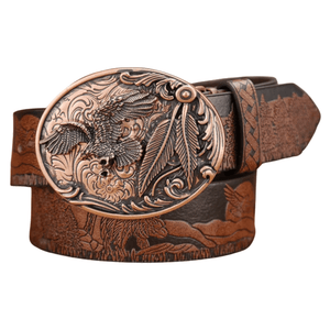 Cowboybälte antikt westernspänne Mörkbrun / 120cm
