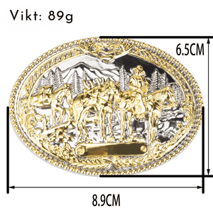 Cowboybälte i läder westernspänne