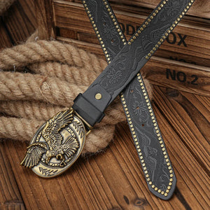 Cowboybälte med guldfärgat örnspänne