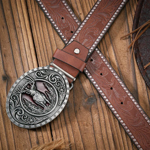 Cowboybälte med hjortspänne