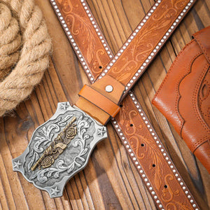 Cowboybälte med pistolmotiv