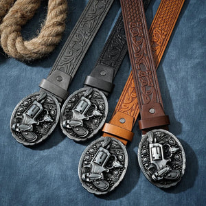 Cowboybälte med revolverspänne