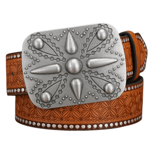 Cowboybälte med silverspänne Brun / 120cm