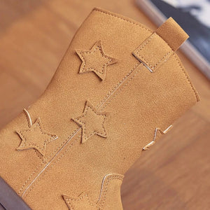 Cowboyboots barn med äkta läder och stjärndetaljer