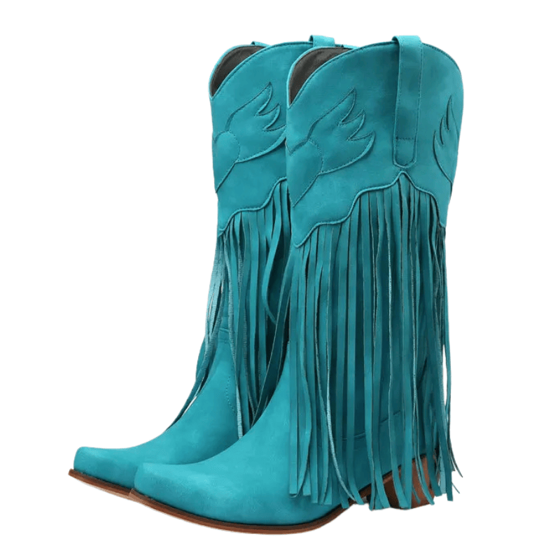 Cowboyboots med fransar och retrolook