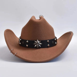Cowboyhatt med dödskalle Brun / One Size
