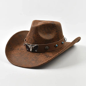 Cowboyhatt med Oxhuvud Brun / Kan justeras