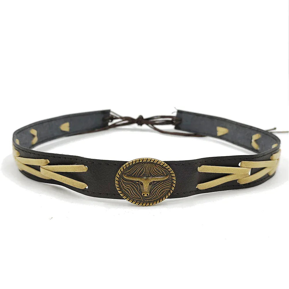 Cowboyhattband antikguldtjur