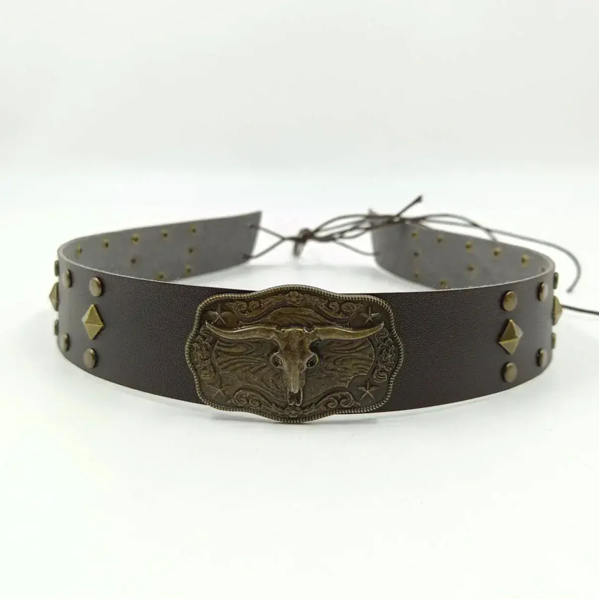 Cowboyhattband antikt longhorn