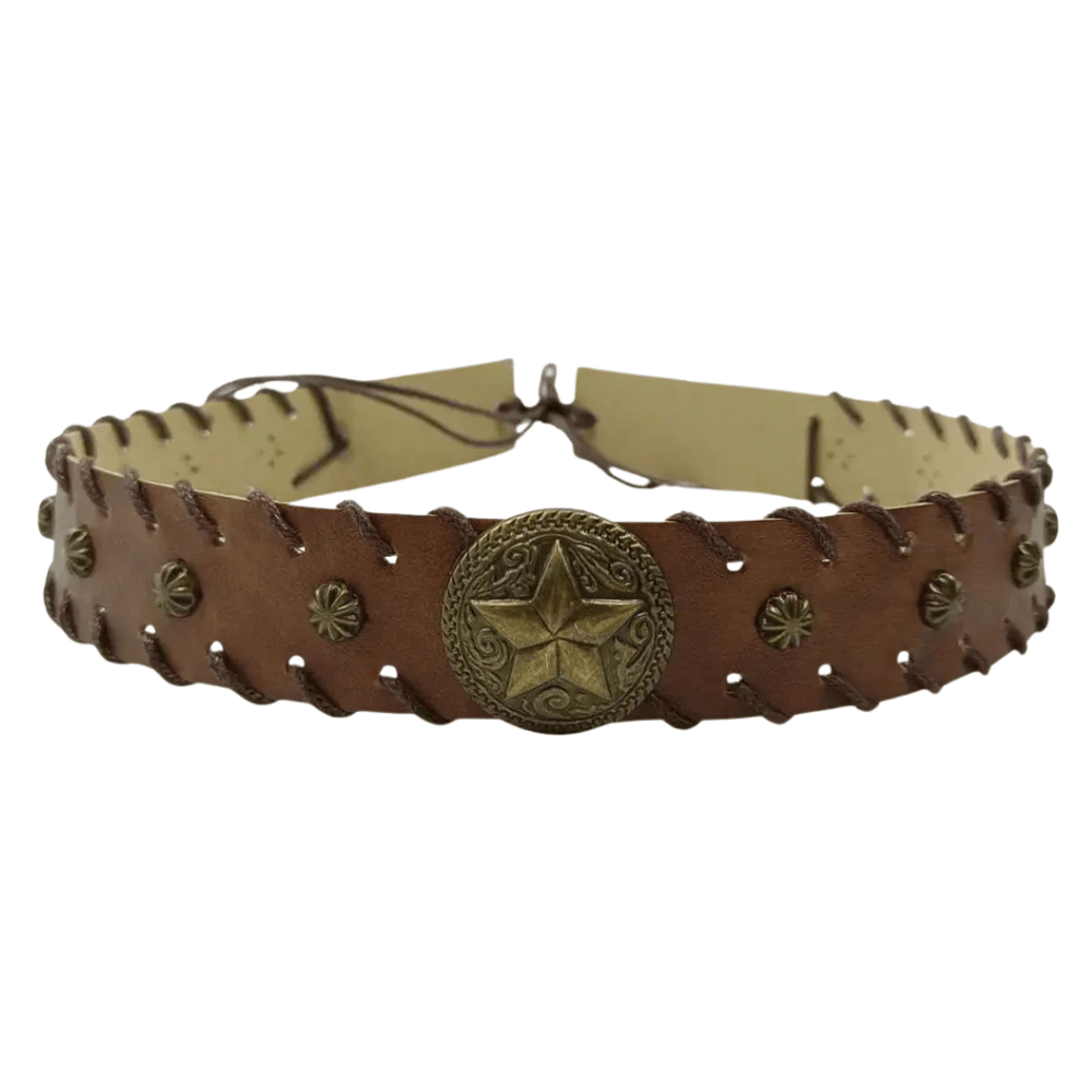 Cowboyhattband med vintage stjärnconcho