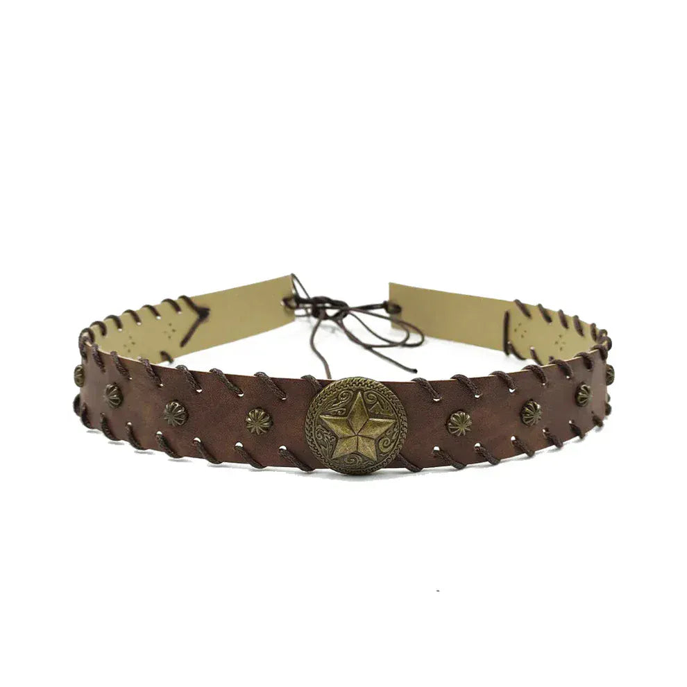 Cowboyhattband med vintage stjärnconcho