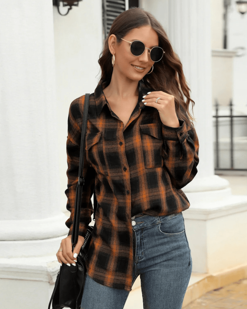 Cowgirl rutig flanellskjorta