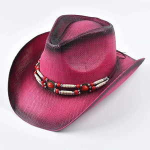 Cowgirlhatt Pärldetaljer Klarrosa / One Size