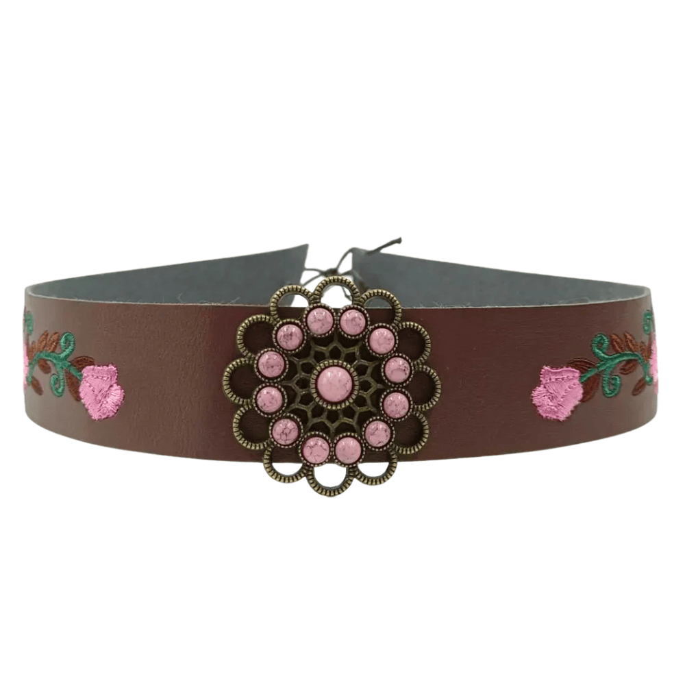 Cowgirlhattband broderade blommor