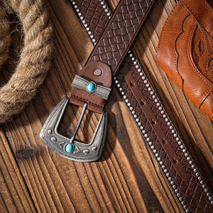 Dam westernbälte präglat flätmönster