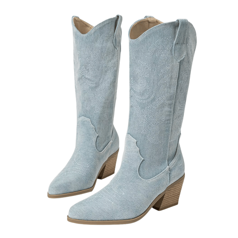 Denim cowboyboots dam