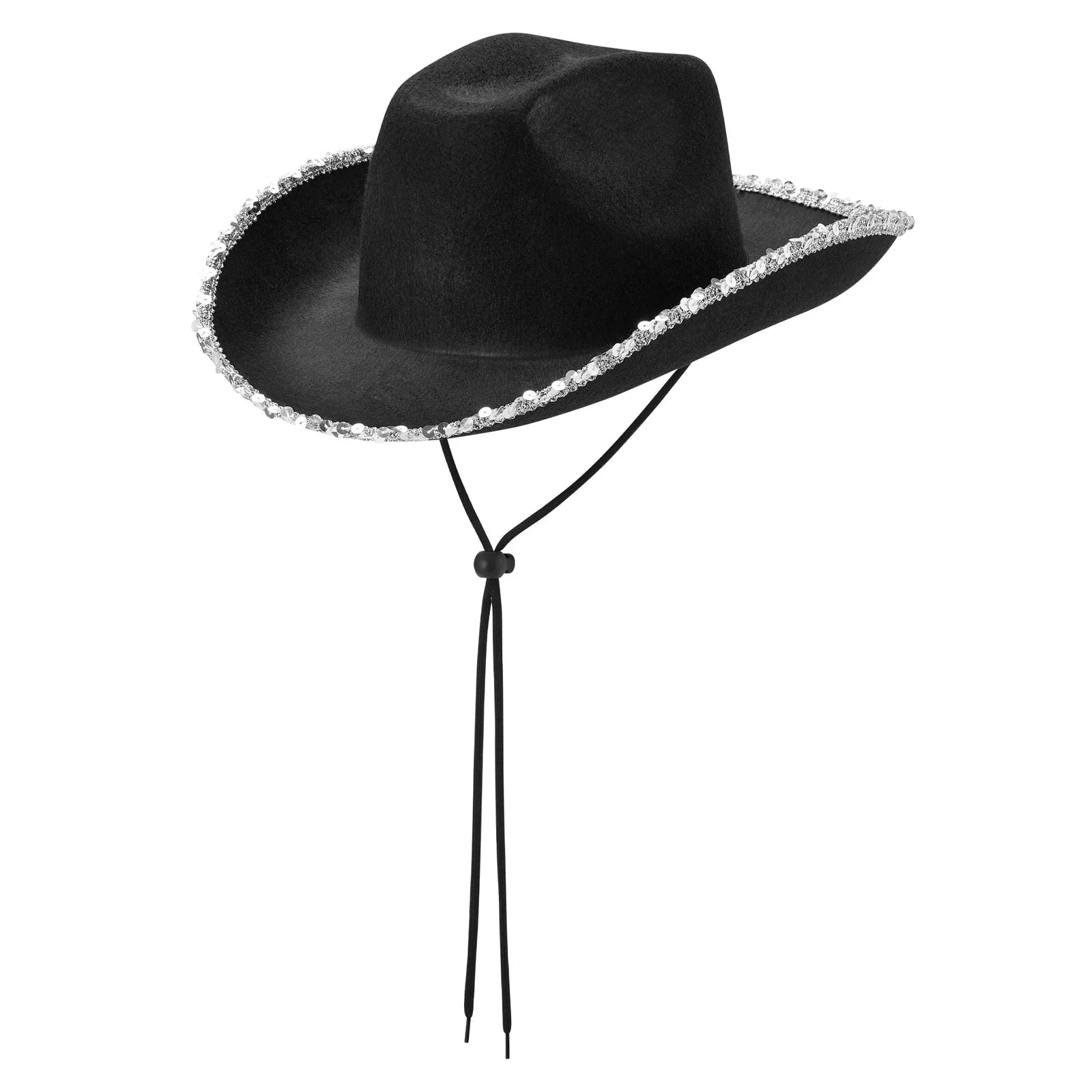 Filt cowboyhatt med glitterkant