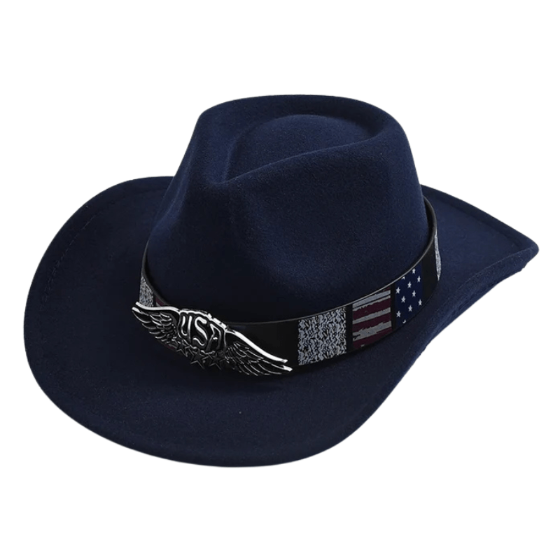 Filt Cowboyhatt USA Marinblå / 57-59cm